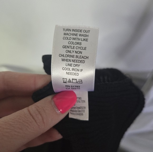 Maurices Black Ribbed Long Sleeve Top XL | Strappy Front Detail, Casual & Chic - Picture 6 of 6